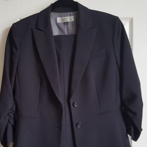 Tahari pantsuit with ruched sleeves